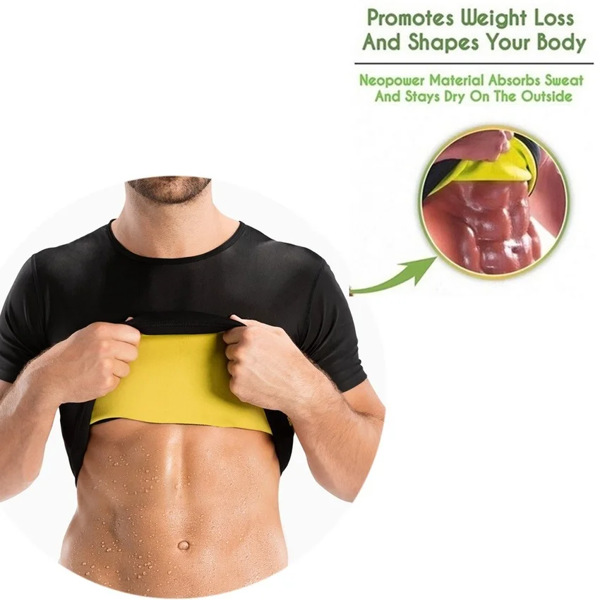 Sauna T Shirts Men Flat Belly  - огляд і ціна Wetsuit Men